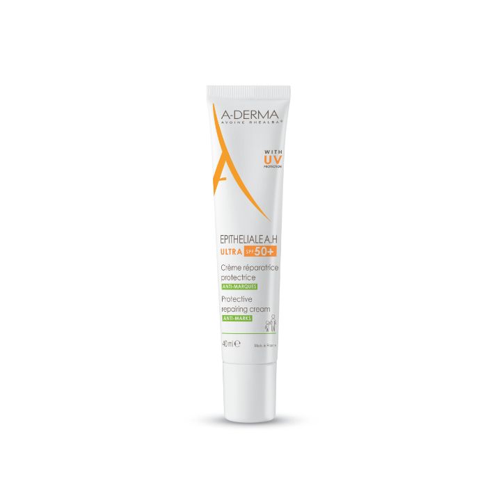 A-Derma Epitheliale AH Ultra UV Creme Reparador Protetor Antimarcas SPF50+