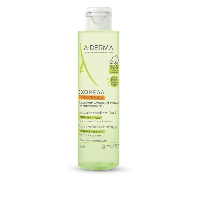 A-Derma Exomega Control Gel Corpo e Cabelo 200 ml