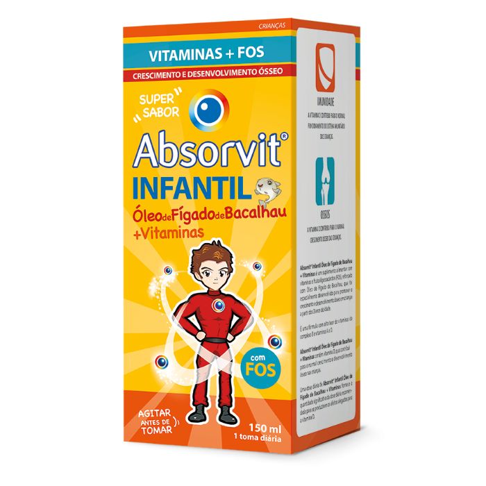 Absorvit Infantil Óleo de Fígado de Bacalhau + Vitaminas Emulsão 150ml