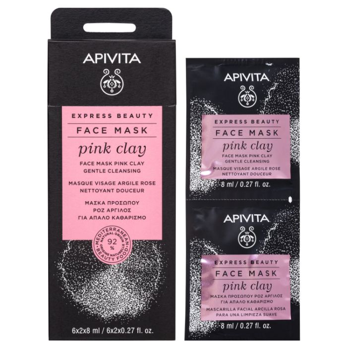 Apivita Express Beauty Máscara Limpeza Suave de Argila Rosa