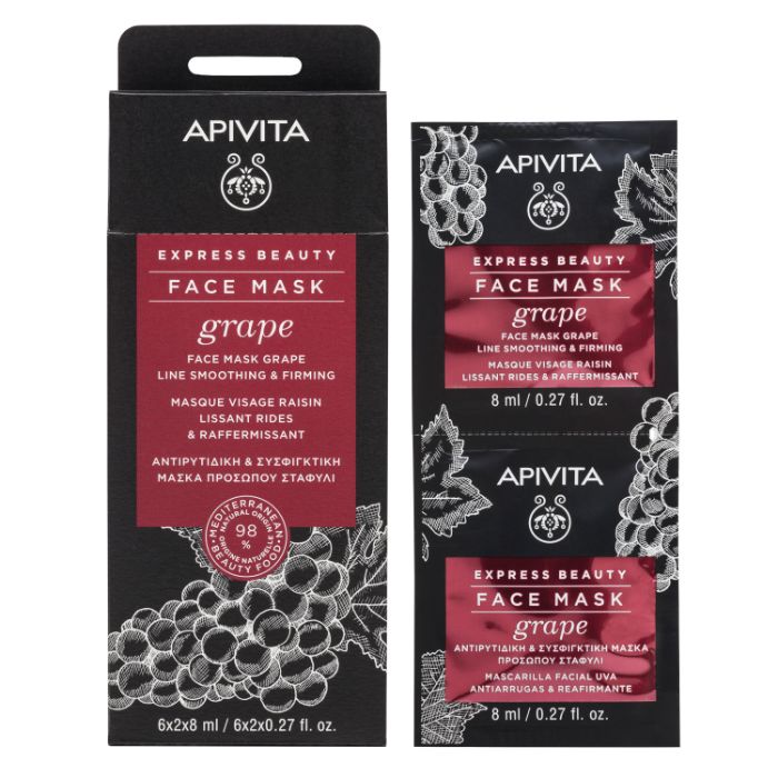 Apivita Express Beauty Máscara Antirrugas E Refirmante de Uva