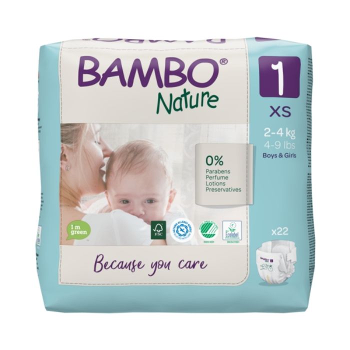 Bambo Nature Fraldas Tam. 1 XS 2-4Kg x22