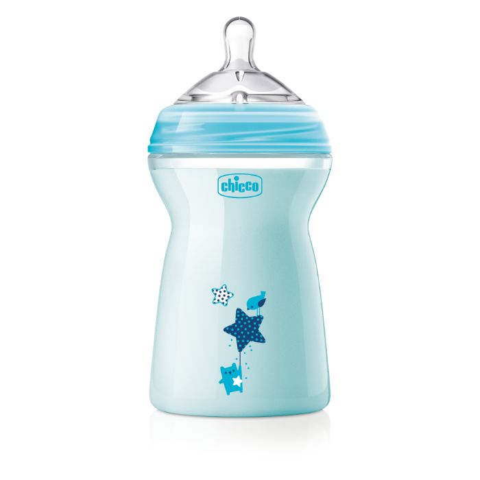 Chicco Biberão NaturalFeeling 330ml – Fluxo Rápido – Azul Tetina Silicone 6M+