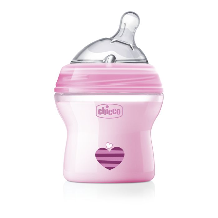 Chicco Biberão NaturalFeeling 150ml – Fluxo Normal – Rosa Tetina Silicone 0M+