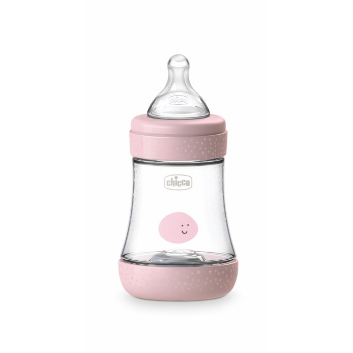 Chicco Biberão Perfect 5 150ml – Fluxo Normal – Rosa Tetina Silicone 0M+