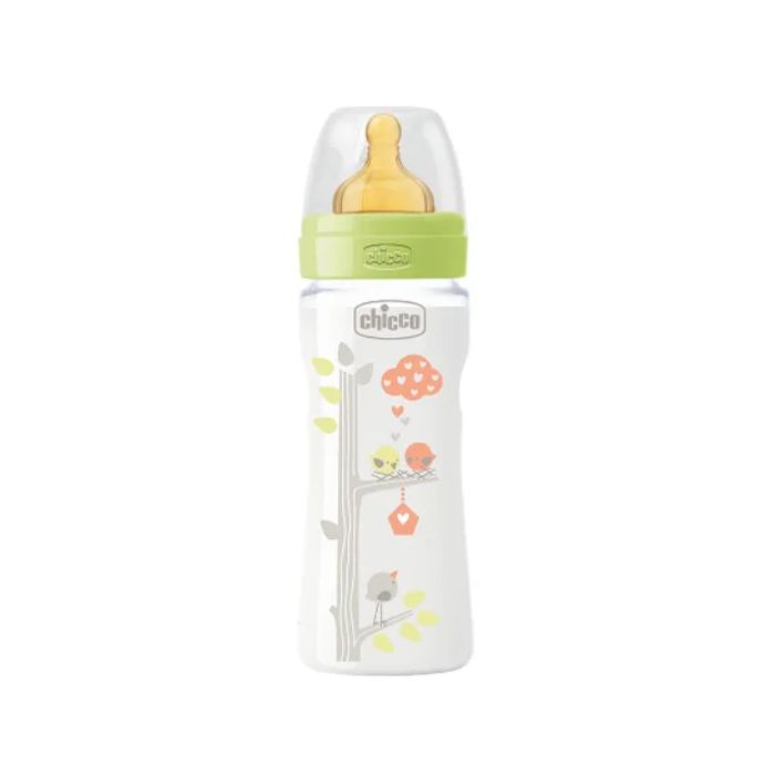 Chicco Biberão Well-Being 330ml- Fluxo Rápido – Neutro Tetina Latex 4M+