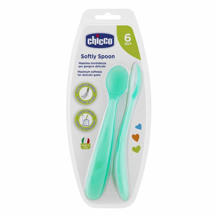 Chicco Colher Macia Silicone – 6M+ Azul