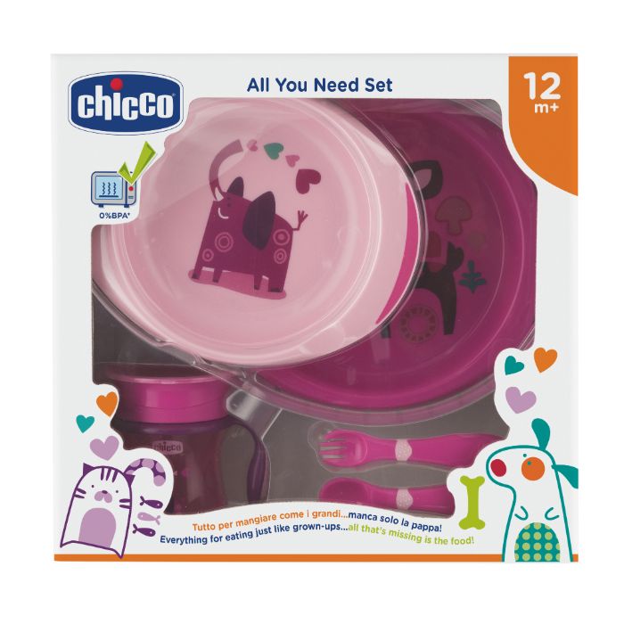 Chicco Conjunto para Refeição – 12M+ Rosa