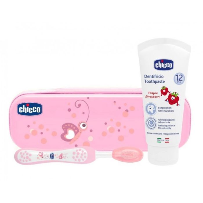 Chicco Kit Sempre Sorridentes Conjunto de Higiene Oral – Rosa 12M+