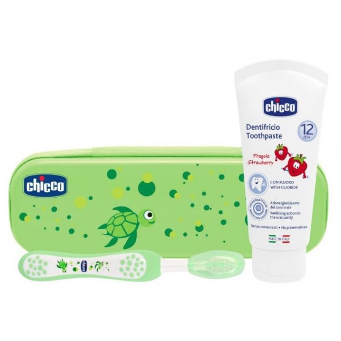 Chicco Kit Sempre Sorridentes Conjunto de Higiene Oral – Verde 12M+