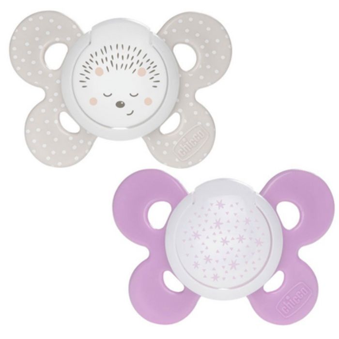 Chicco Chupeta Physio Comfort Night luminosa Silicone Rosa 16-36M+ 2PCS