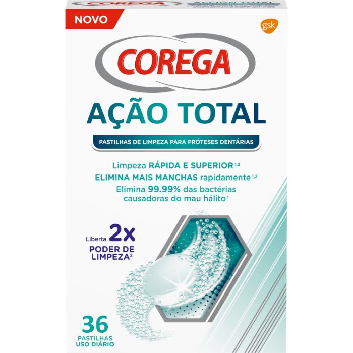 Corega Pastilhas de Limpeza Ação Total