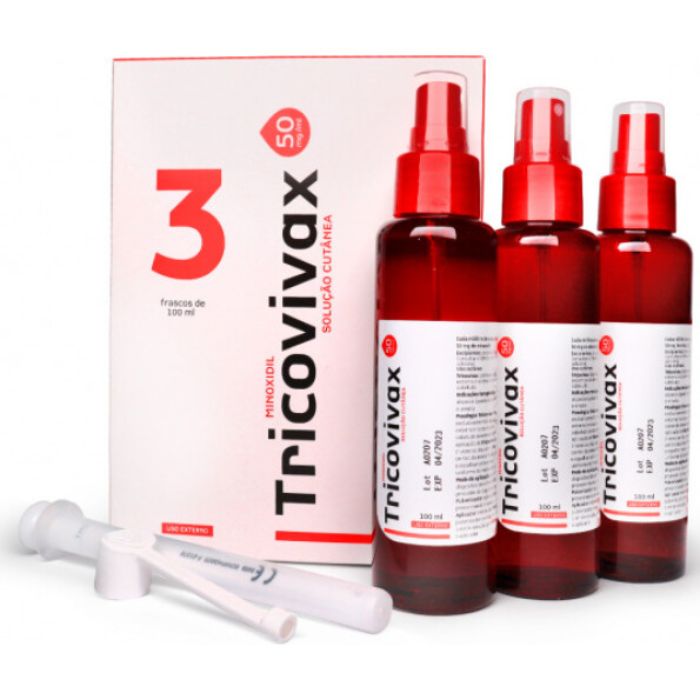 Tricovivax 50 mg/ml Solução Cutânea 3 x 100 ml