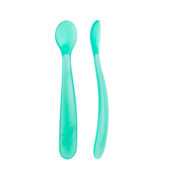 Chicco Colher Macia Silicone – 6M+ Azul