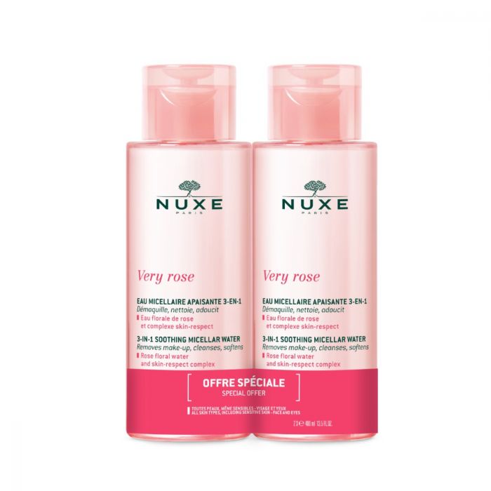 Nuxe Água Desmaquilhante 3 em 1 Very Rose 2 x 400 ml