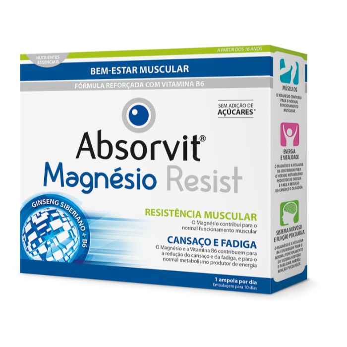 Absorvit Magnésio Resist x 10 Ampolas