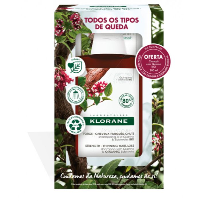 Klorane Sérum com Quinina e Edelweiss BIO 100 ml Oferta Champô Quinina e Edelweiss BIO 200 ml