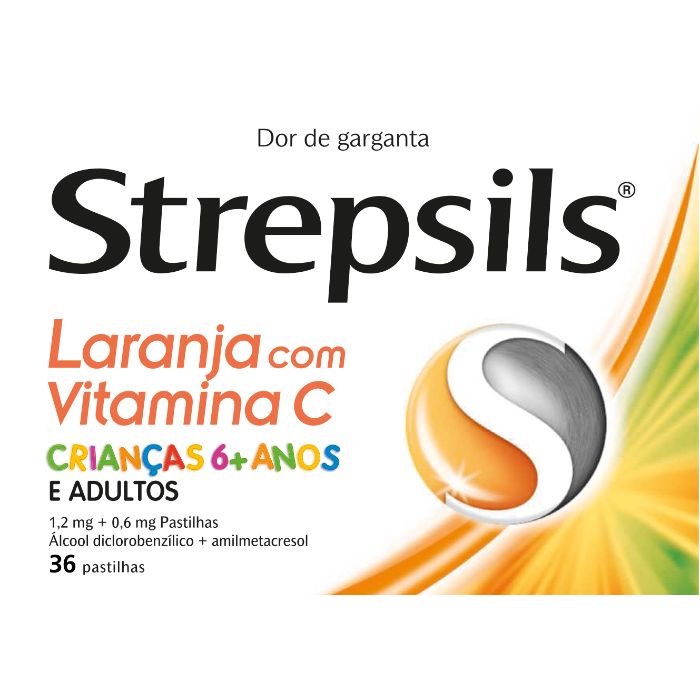 Strepsils Laranja com Vitamina C 36 pastilhas