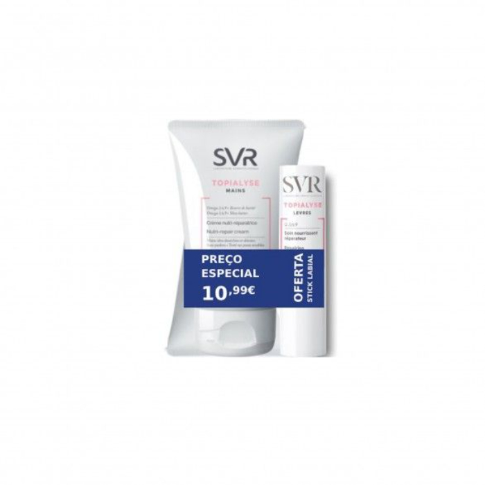 SVR Topialyse Creme Mãos X2 + oferta Stick labial