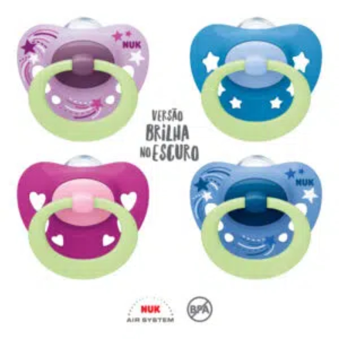 NUK Chupeta Signature Night Silicone 18-36M x 2 Unidades