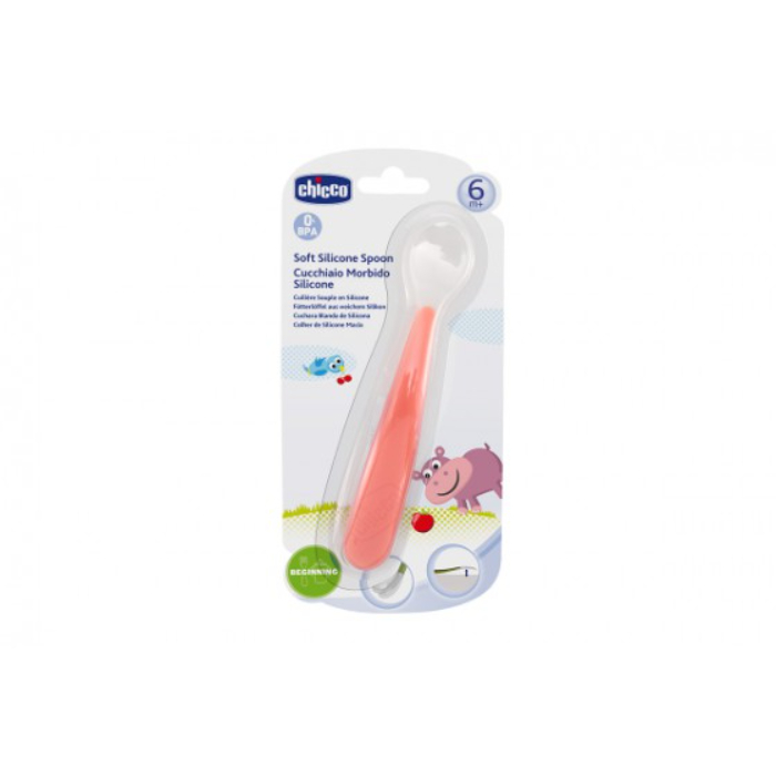 Chicco Colher Macia Silicone – 6M+ Vermelha