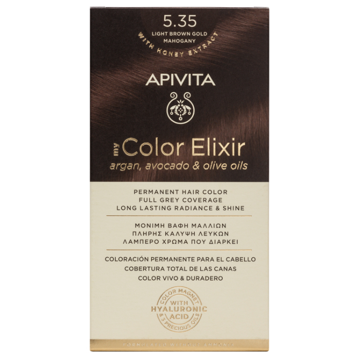 Apivita My Color Elixir 5.35 Castanho Claro Ouro Mogno