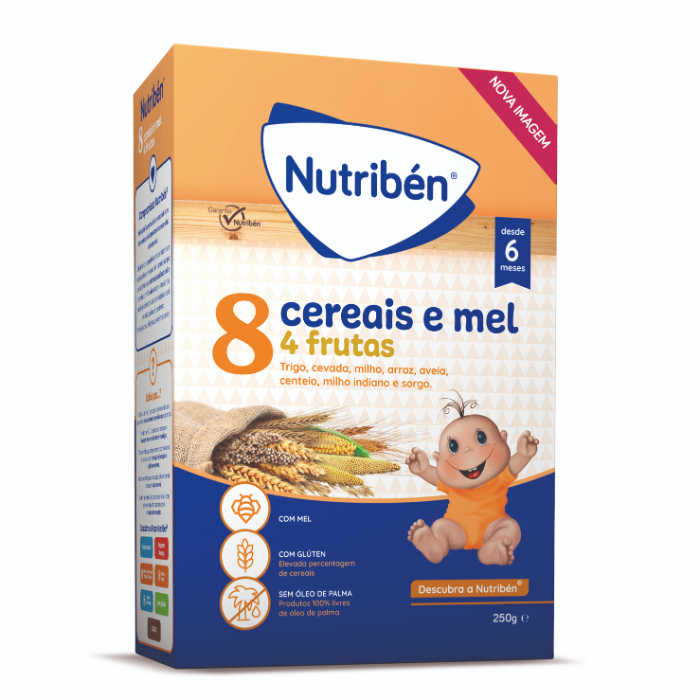 Nutribén Farinha 8 Cereais e Mel 4 Frutas 250g