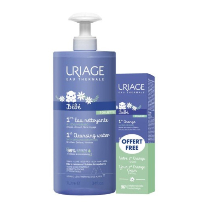 Uriage Bebe 1ª Agua Limpeza 1L + 1ª Change 100ml