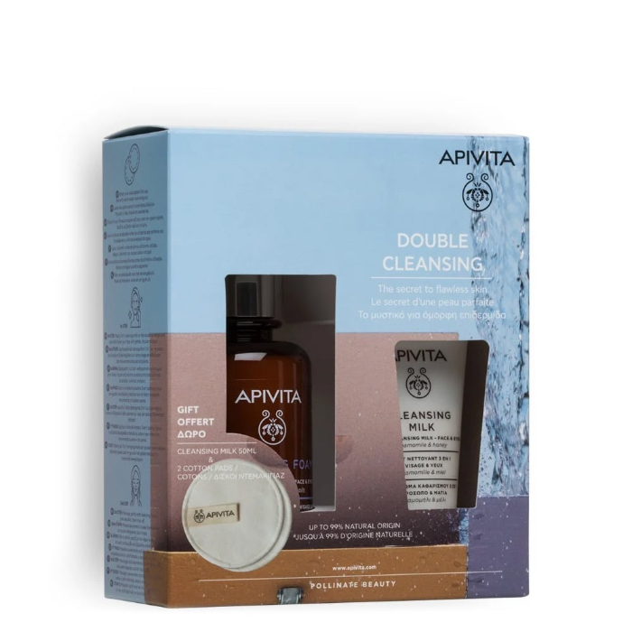 Apivita Espuma Limpeza 200 mL + Oferta Leite Limpeza 50 mL + Discos de Algodão