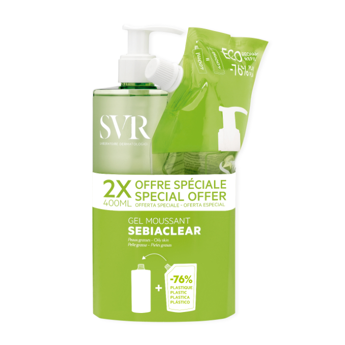 SVR Sebiaclear Gel Moussant 400mL + Recarga 400ml