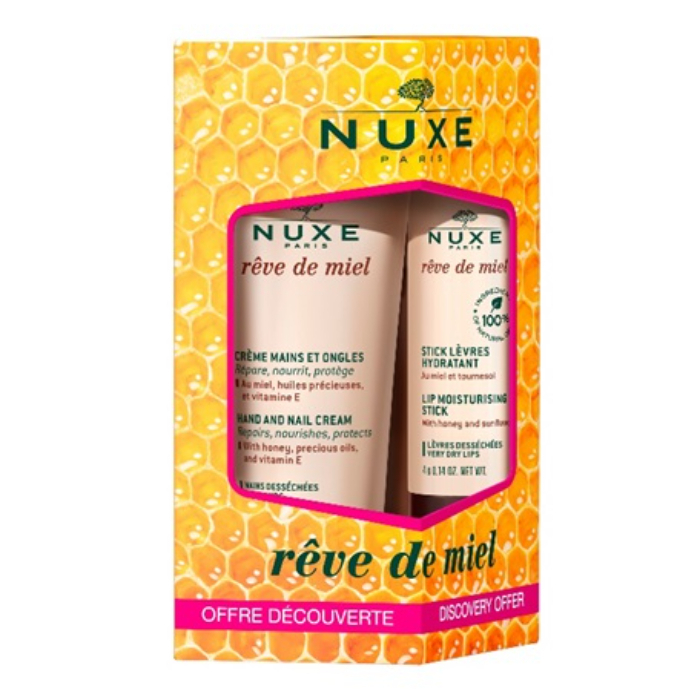 Nuxe Rêve de Miel Creme de Mãos e Stick Labial, 4gr + 30ml