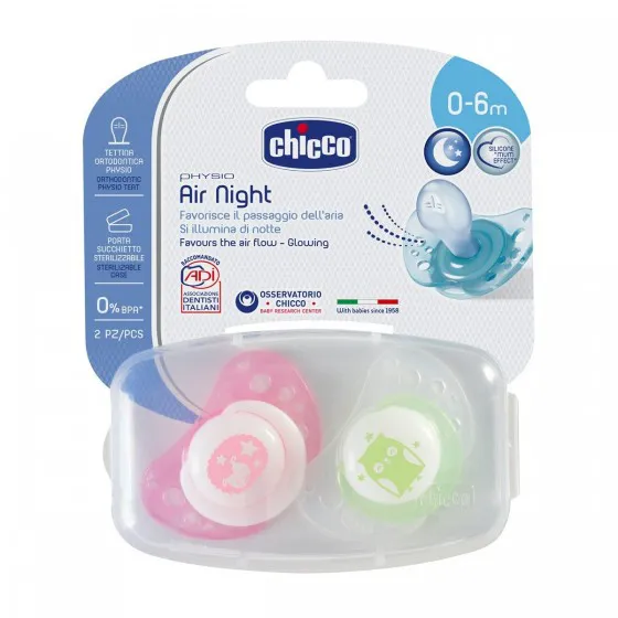 Chicco Chupeta Physio Air luminosasilicone 0-6 M (2pçs)