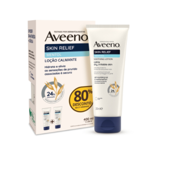 AVEENO Skin Relief Loção Calmante com Extrato de Mentol Oferta x2