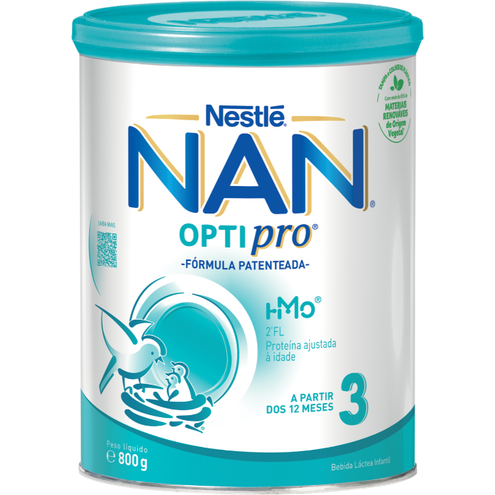 NAN Optipro 3 Leite Crescimento 12M+ 800g