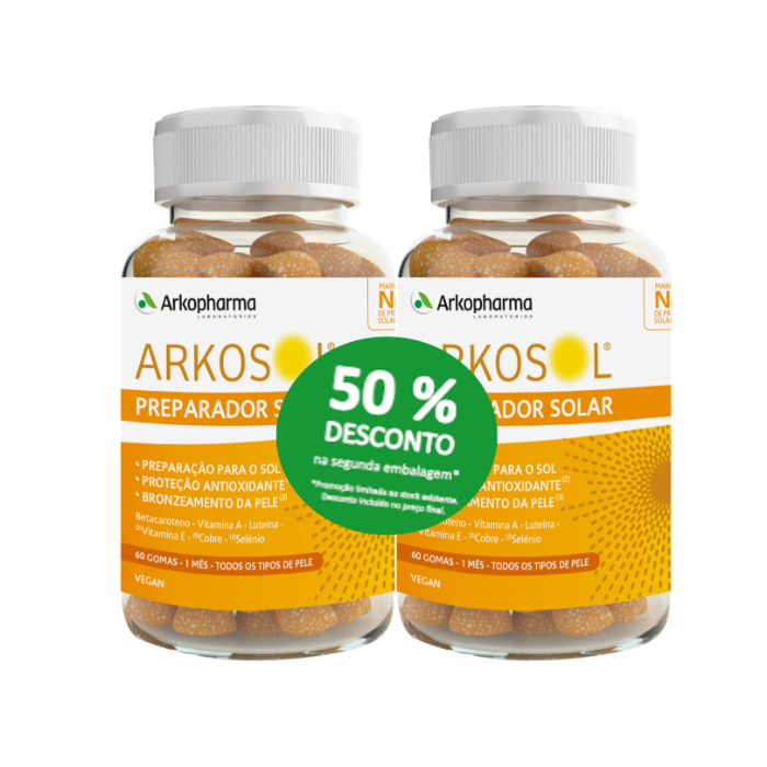 Arkosol Preparador Solar 60 gomas X 2 Desc 2ª Unidade