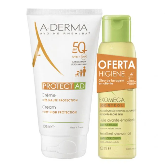 A-Derma Protect AD Creme SPF50+150ml + Oferta Exomega Óleo Duche 100ml