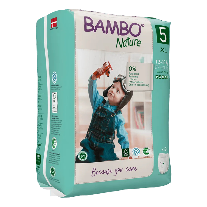 Bambo Nature Fraldas Cueca Tamanho 5 (XL) 12-18 kg x 19