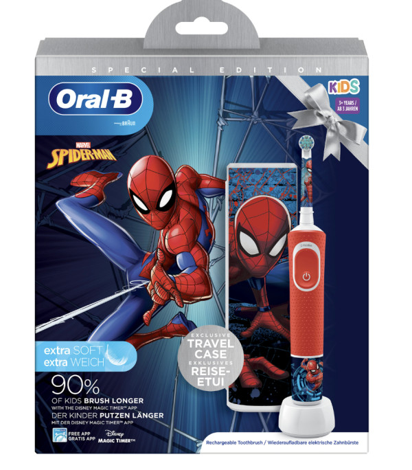 Oral B Kids Escova Dentes Eletrica SpiderMan+Estojo