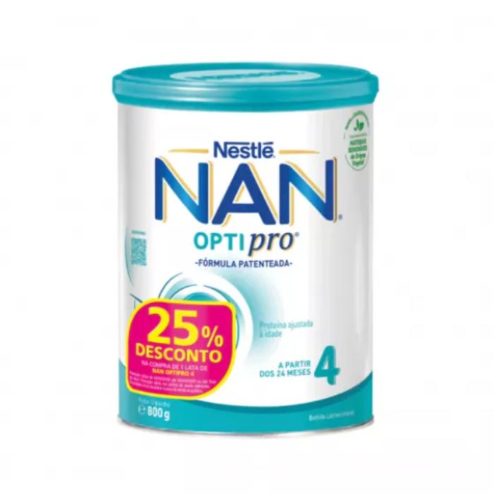 NAN Optipro 4 Leite Crescimento 24M+ 800g com 25% Desconto