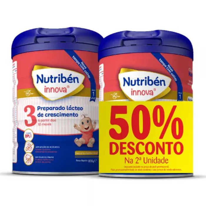 Nutribén Innova 3 Leite Crescimento 800g X2 com 50% 2ª Unidade