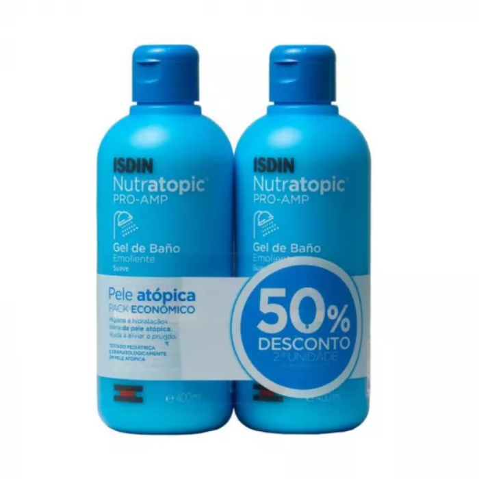 Isdin Nutratopic PRO-AMP Duo Gel De Banho Emoliente 2 X400ml com 50% Desconto na 2ª Embalagem