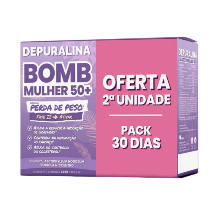 Depuralina Bomb Mulher 50+ Cápsulas x60 Oferta 2ª Unidade