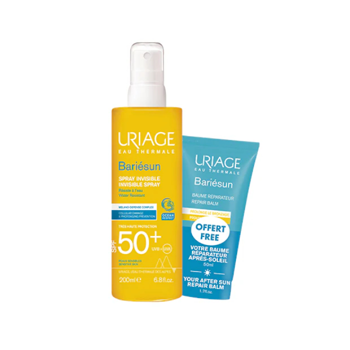 Uriage Bariésun Protetor Solar Spray Invisível SPF50+ 200ml com Oferta Bálsamo Pós-Solar 50ml