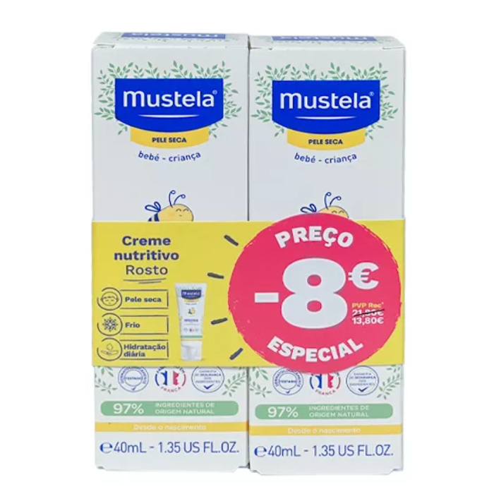 Mustela Bebé Creme de Rosto 40ml X 2 Unidades Preço Especial