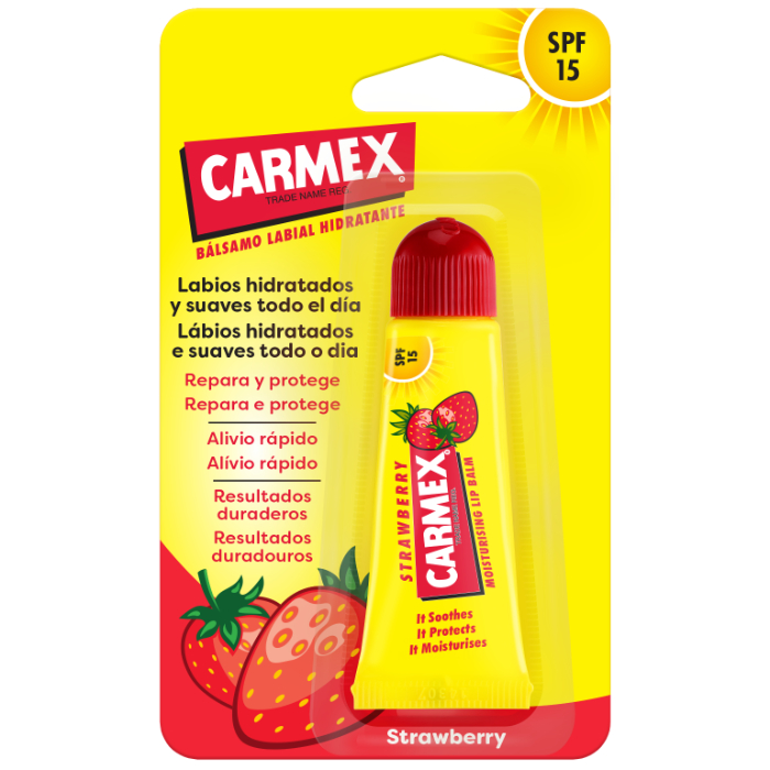 Carmex Tubo Hidratante Labial Morango Spf15 10G