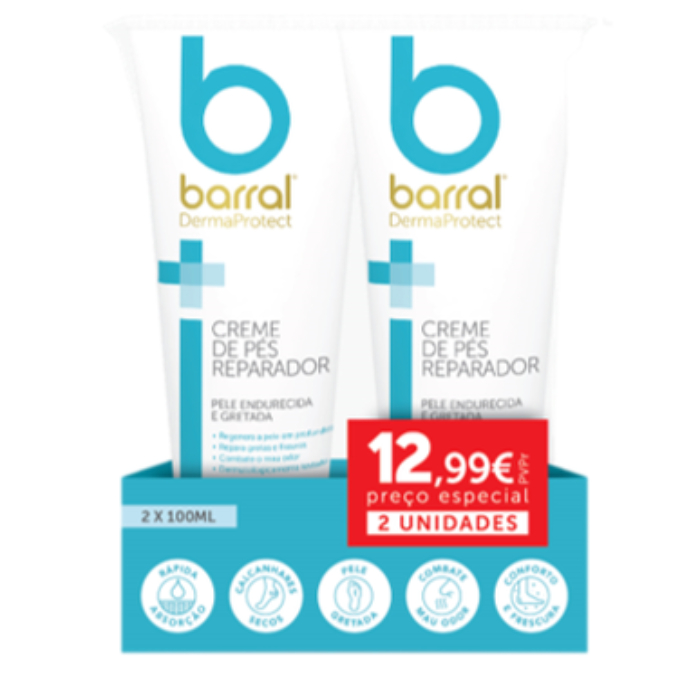 Barral DermaProtect Creme de Pés 2x100ml Preço Especial