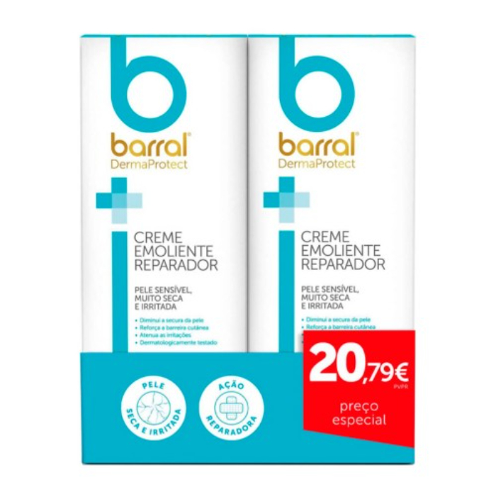 Barral DermaProtect Creme Emoliente Reparador 2x200ml Preço Especial