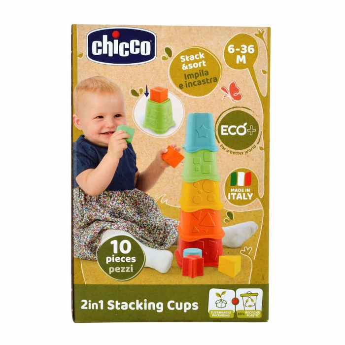 Chicco Brinquedos Copos Empilháveis 2 em 1 Eco