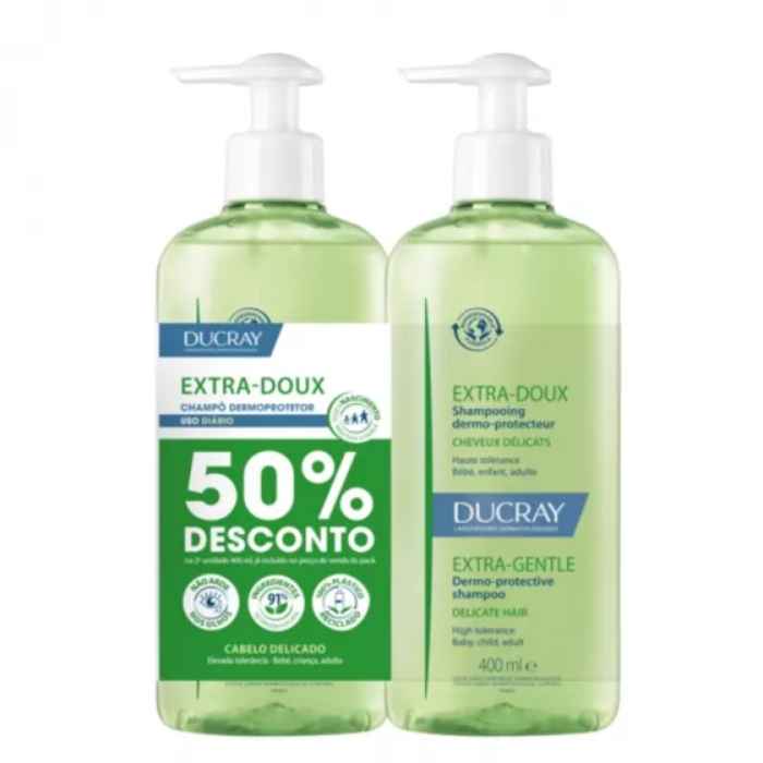 Ducray Extra Doux Ch Uso Frequente 400ml x 2 c/50% Desconto na 2ª Embalagem