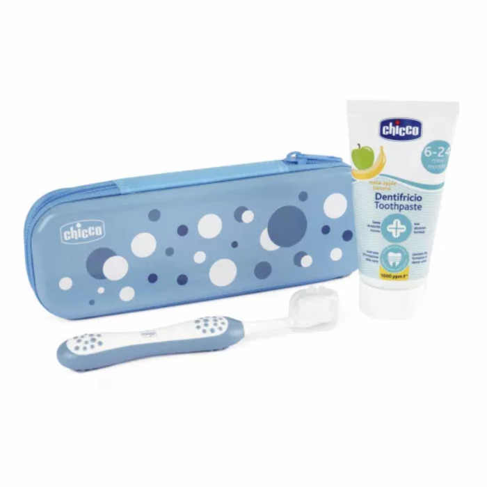 Chicco Primeiro Conjunto Higiene Oral Azul 6M+